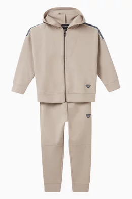 Buy Emporio Armani Neutral Text Logo Tape Tracksuit for Boys in