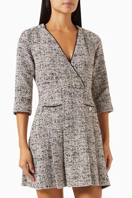 Tweed wrap deals dress
