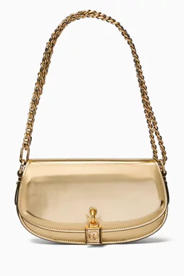 Buy Michael Kors Gold Small Mila Shoulder Bag in Metallic Leather