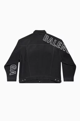 Black balenciaga hot sale denim jacket