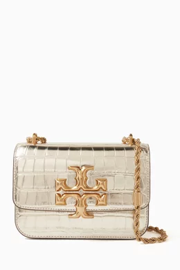 Buy Tory Burch White Small Eleanor Bag in Croc embossed Leather