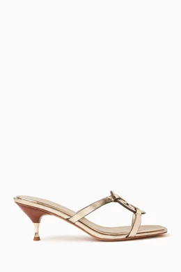 Miller sandal metallic leather gold sales