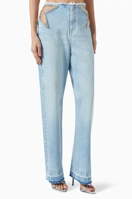 Star cut out store jeans