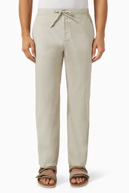 Buy Frescobol Carioca Green Mendes Trousers in Stretch Linen