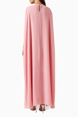 Pink chiffon high neck embellished sale maxi dress