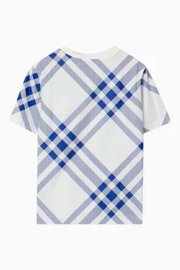 Buy Burberry Blue Check Print T Shirt in Cotton for Boys in Saudi