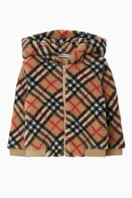 Burberry check print hoodie shop
