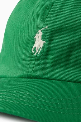 Buy Polo Ralph Lauren Green Classic Logo Baseball Cap in Cotton