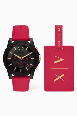 Buy Armani Exchange Red Outerbanks Chrono Watch Luggage