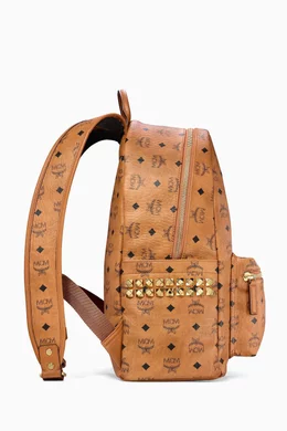 Buy MCM Brown Stark Backpack in Visetos Canvas for UNISEX in Saudi