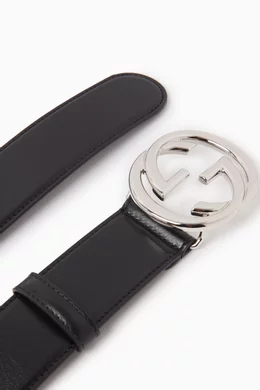 Black interlocking gucci belt store