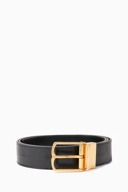 Buy Bally Black Reversible Country Buckle Belt in Leather for Men