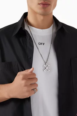 Off-White Silver Arrow Pendant Necklace