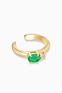Buy STONE AND STRAND Yellow Green Goddess Single Ear Cuff