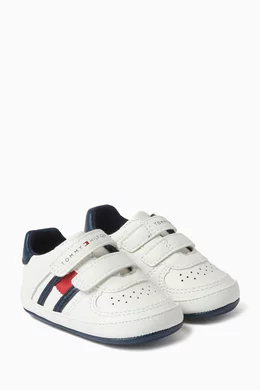 Buy Tommy Hilfiger White Flag Sneakers in Faux Leather for Boys in