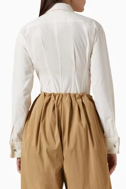 Buy Dion Lee Neutral Tuxedo Shirt Bodysuit in Cotton-blend for