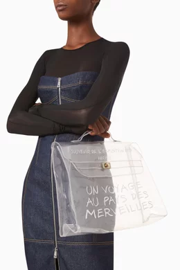 Buy Herm s Pre Loved Colourless Transparent Kelly Bag in Vinyl for