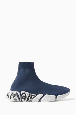 Balenciaga speed knit mens blue discount
