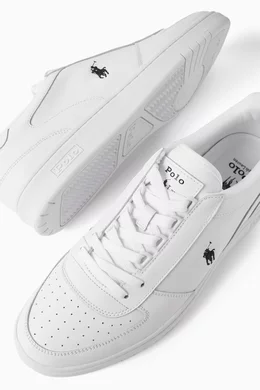 Mens white leather ralph lauren trainers clearance