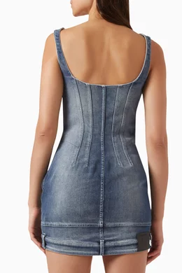 Off-White Blue Upside Down Denim Minidress
