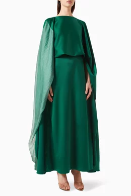 Cape style deals maxi dress