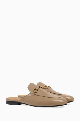 Buy Gucci Brown Princetown Mules in Leather for Women in Saudi