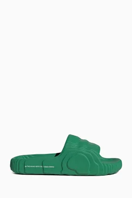 Buy adidas Green Adilette 22 Slide Sandals in Rubber for Men in