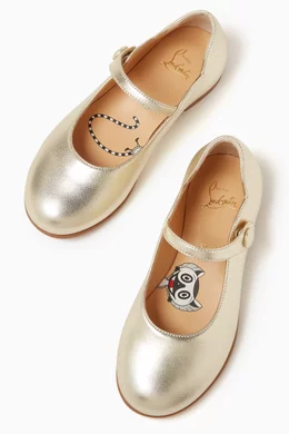 Christian Louboutin Girl's Melodie Chick Leather Ballerina Flats