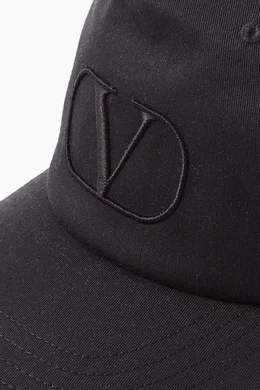 Valentino Garavani VLogo cotton baseball cap - Black