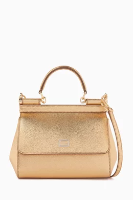 Buy Dolce & Gabbana Gold Gold Small Dauphine Leather Miss