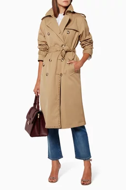 ジャケット・アウター VALENTINO Beige Oversized Trench Coat Valentino Double-breasted Trench Coat In Wool Felt With