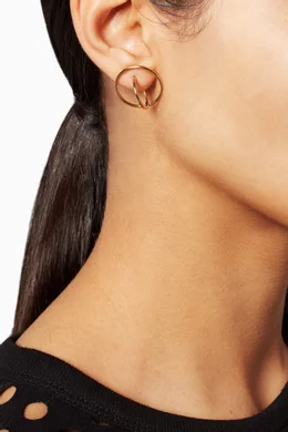 Buy Charlotte Chesnais Gold Gold Small Saturn Earrings For Women