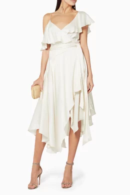 Buy Zimmermann Neutral Off-White Asymmetric Wrap Dress For Women Online |  Ounass Saudi