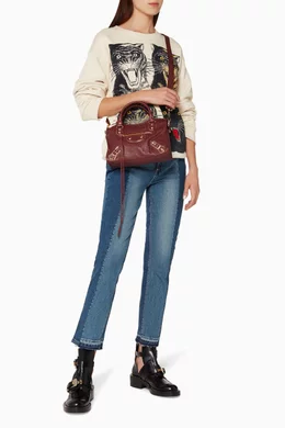 Buy Balenciaga Red Burgundy Mini Classic Metallic Edge City Tote Bag For Women Online Ounass Saudi