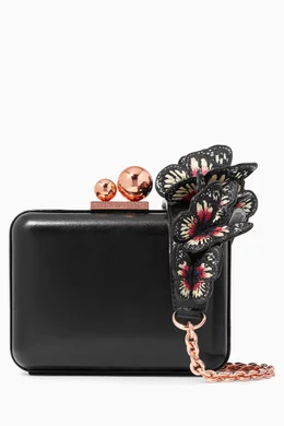 Buy Sophia Webster Black Black Vivi Embroidered 3D Butterfly