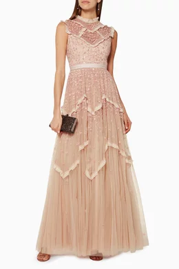 Buy Needle Thread Pink Pink Daisy Shimmer Gown For Women Online Ounass Saudi