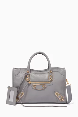 Buy Balenciaga Grey Light Grey Small Classic Metallic Edge City Shoulder Bag For Women Online Ounass Saudi