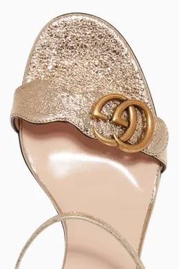 Buy Gucci Gold Metallic Gold Marmont Laminate Leather Sandals For Women Online Ounass Saudi