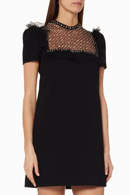 Buy Miu Miu Black Black Sequin & Bead-Mesh Mini Dress For Women Online |  Ounass Saudi