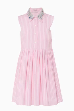 Buy Miu Miu Pink Pink Striped Mini Dress For Women Online | Ounass Saudi