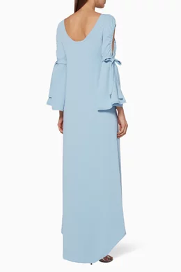 Pastel blue long sleeve dress hotsell