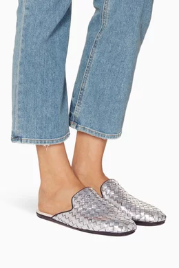 Silver backless loafers on sale
