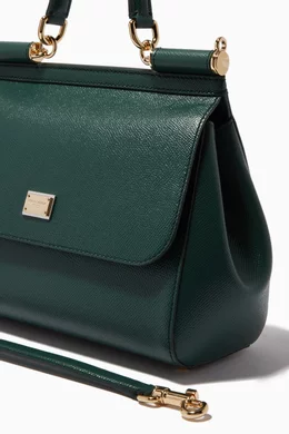 Buy Dolce & Gabbana Green Large Sicily Bag in Dauphine