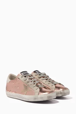 Buy GOLDEN GOOSE Pink Light-Pink Mirrored Superstar Sneakers For