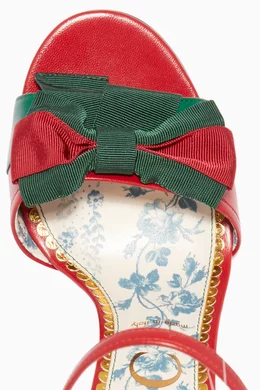 Gucci leather sandal with web bow online