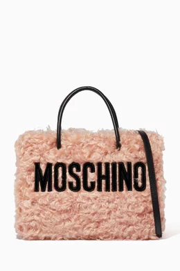 Buy Moschino Pink Pastel Pink Small East West Mohair Tote Bag For Women Online Ounass Saudi