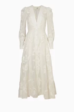 Buy Zimmermann White White Radiate Applique Dress For Women Online Ounass Saudi