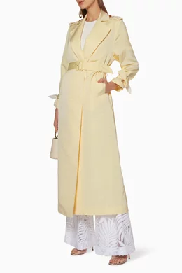 Long yellow trench coat store