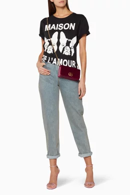 Gucci Maison De L'amour Cat Print T-shirt in Black | Lyst