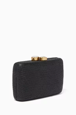 Kayu anna black straw clutch hot sale